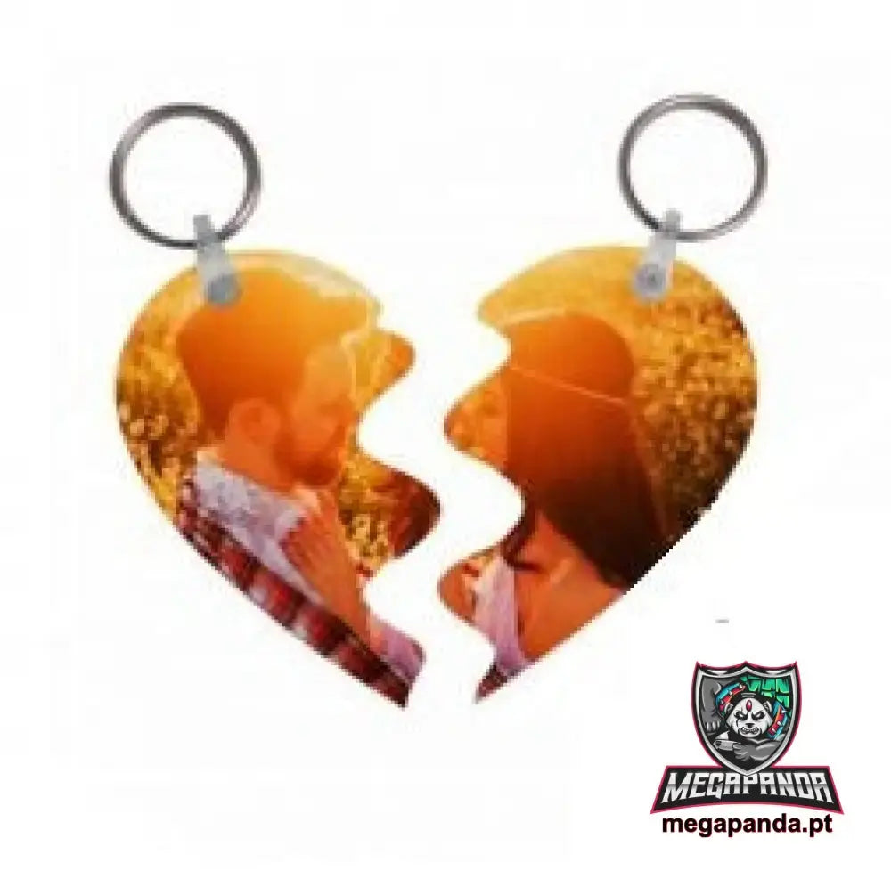 Porta-chaves Duplo Coração