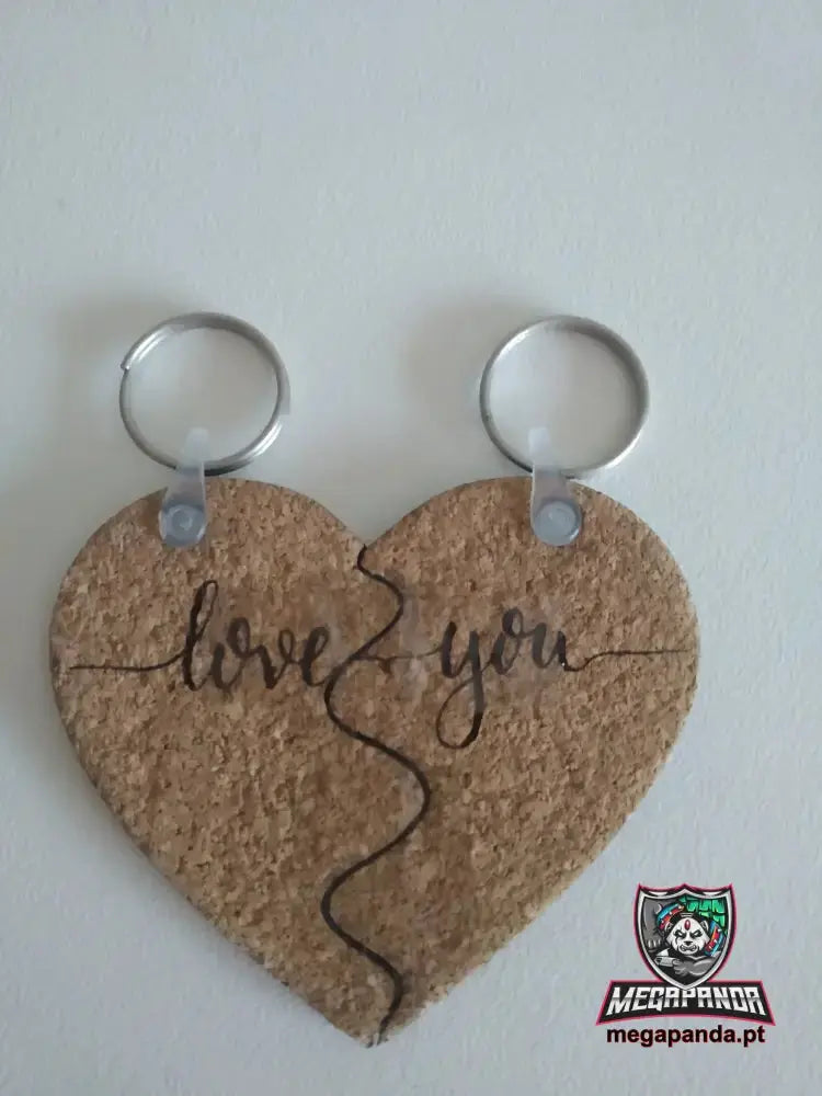 Porta-chaves Duplo Coração