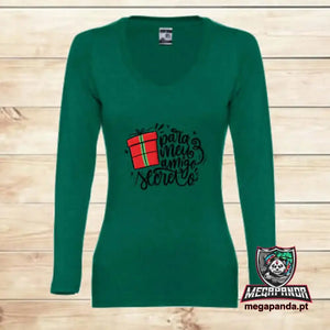T-shirt comprida Mulher Natal Amigo Secreto 2