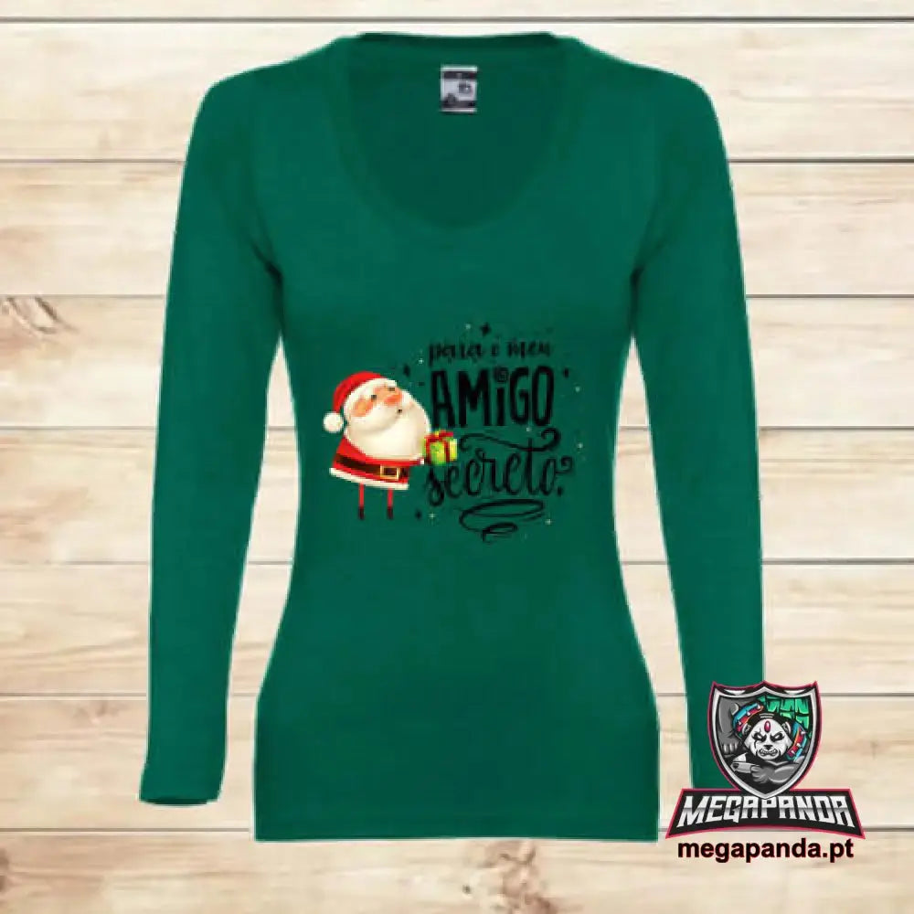 Camiseta larga mujer Navidad Secret Santa