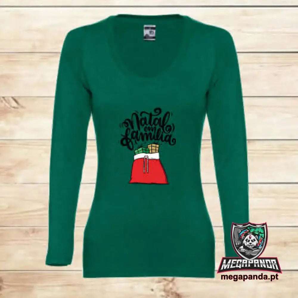 Camiseta larga mujer Navidad Familiar