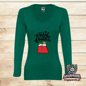 Camiseta larga mujer Navidad Familiar