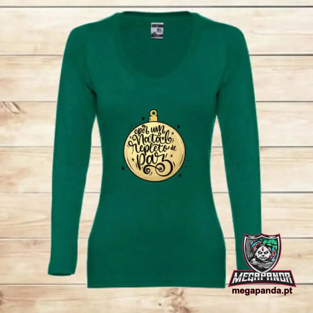 Camiseta larga mujer Navidad Paz