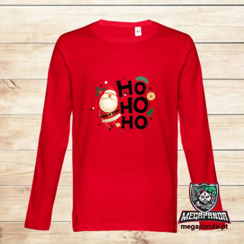 T-Shirt Manga Comprida Unisexo Natal Hohoho Comprida