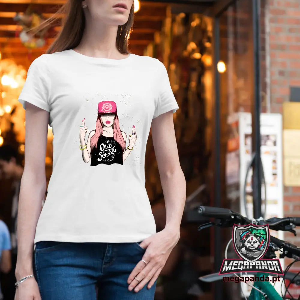 T-Shirt Senhora Desenho Girl 3 Branca / S Brindes