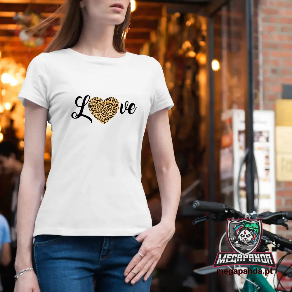 T-Shirt Senhora Desenho Love Branca / S Brindes