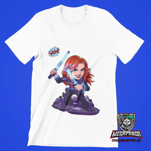 Camiseta de dibujos animados de viuda negra