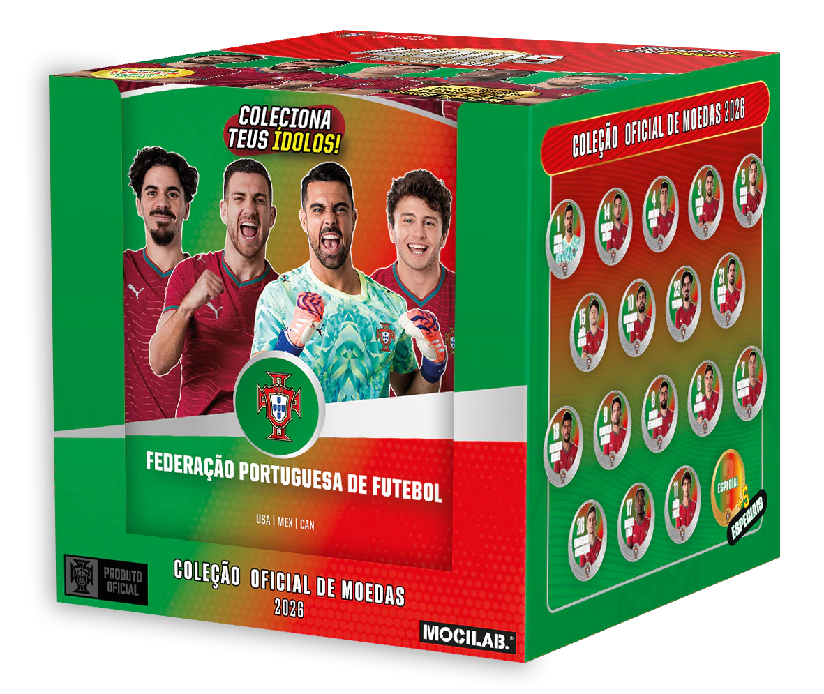 Coleção oficial Icoins - Caixa de 11 moedas - Seleção Portuguesa